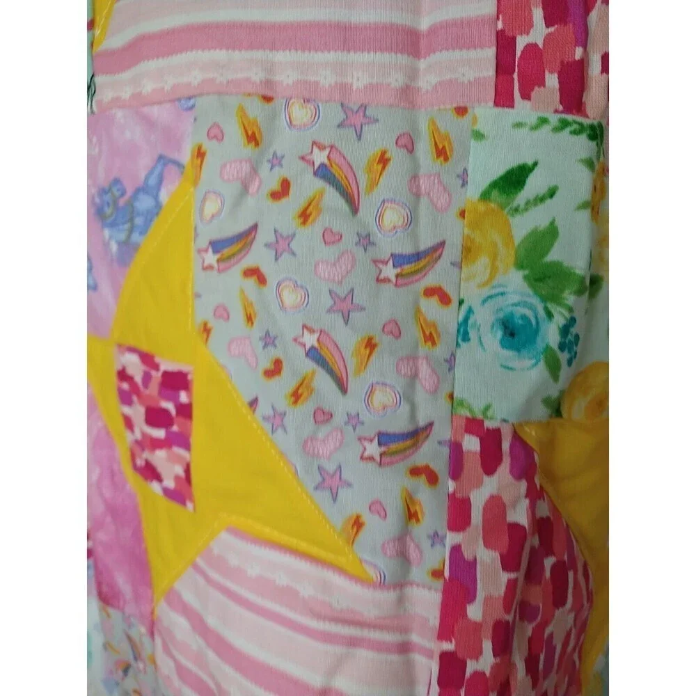 Handmade unicorn Rainbow Flower Heart Quilted Girls Lap/baby Quilt Size37.5